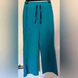 XSP Figs Teal Isabel Wide Leg Scrub Pant for Women